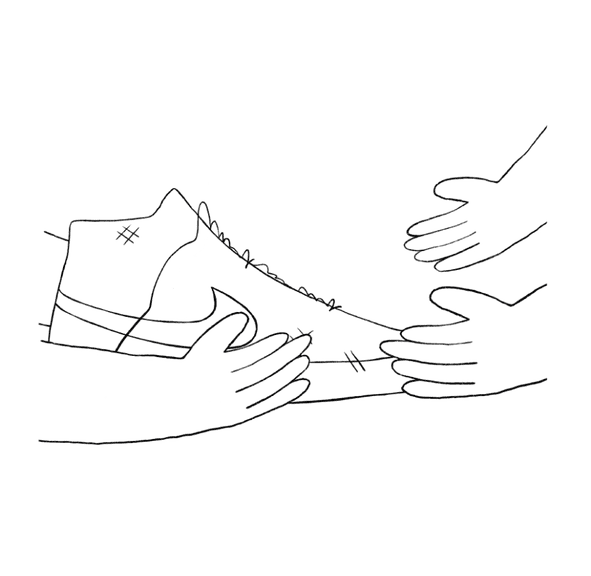 Récupération sneakers d'occasion
